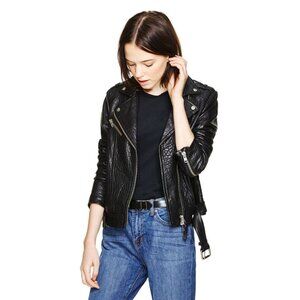 Mackage x Aritzia Rumer Pebbled Leather Jacket Black Size Small